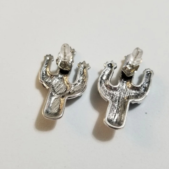 Stone Cactus Earrings - Picture 3 of 3